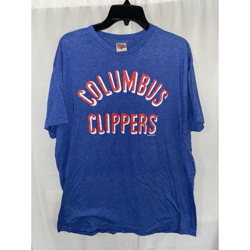 Homage Columbus Clippers MILB Baseball‎ Blue T Shirt XXL